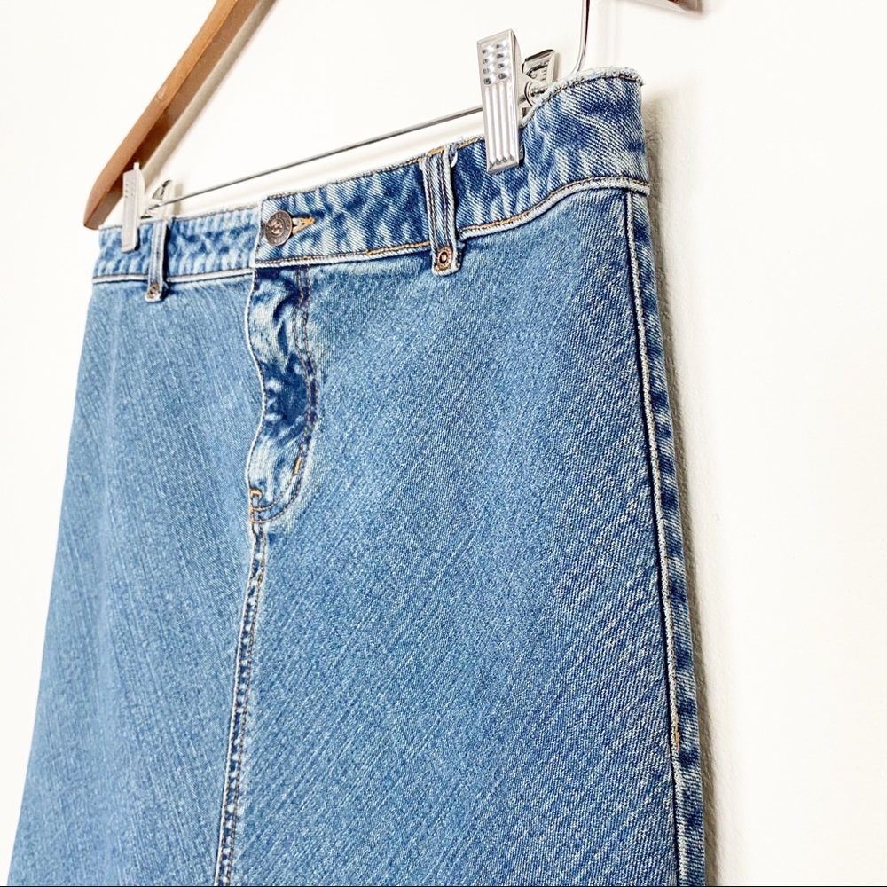 Billabong Juniors Bias Cut Knee Length Denim Skirt - Picture 2 of 9